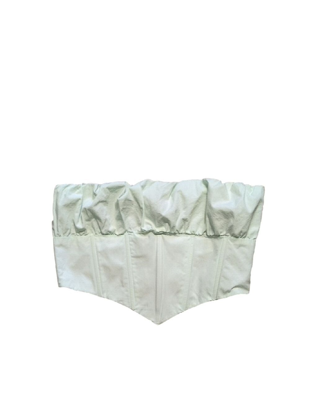 White Fox Pastel Green Bustier Crop Top Size Small